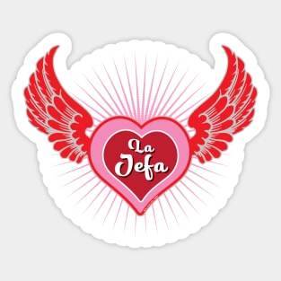 La Jefa Winged Heart Sticker